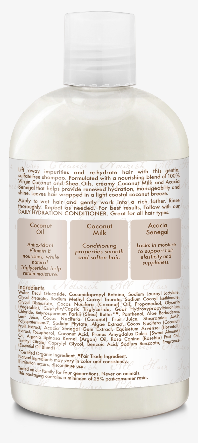 100% Virgin Coconut Oil Daily Hydration Shampoo, transparent png #9137660