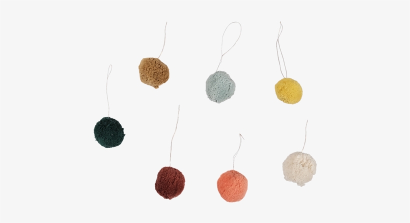 Pompom Ornaments - Earrings, transparent png #9138627