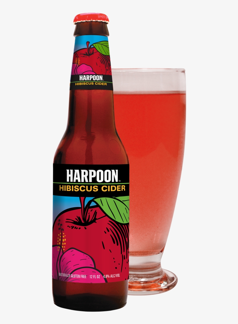 Hibiscus Cider Bottle & Glass, Pdf - Harpoon Cider, transparent png #9140308