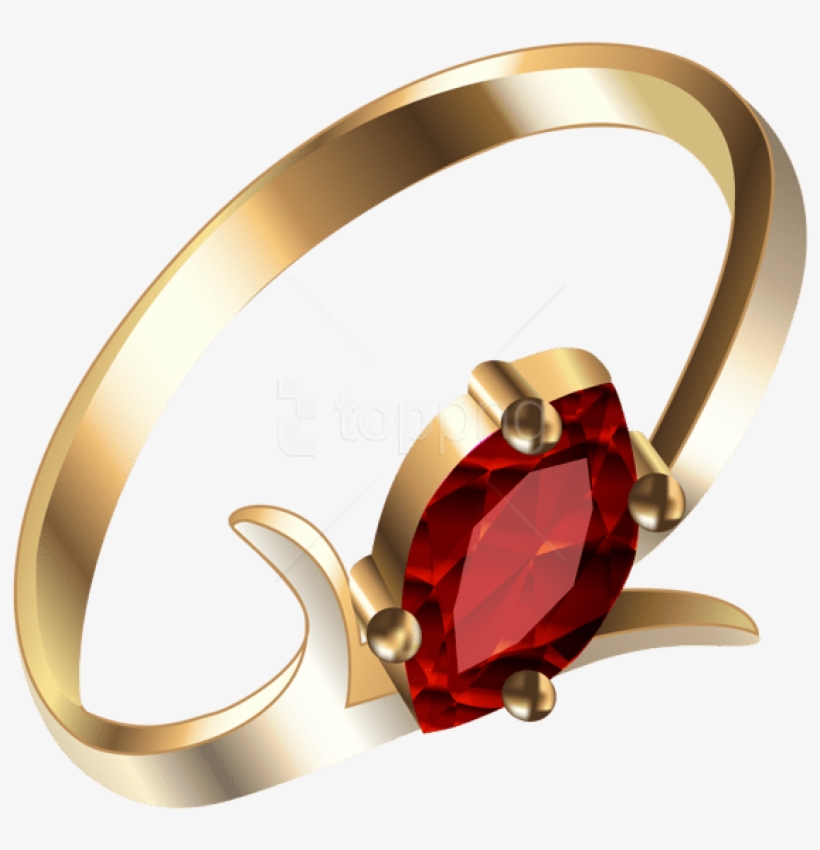 Free Png Download Gold Ring With Ruby Clipart Png Photo - Gold Ring Image Download, transparent png #9140553