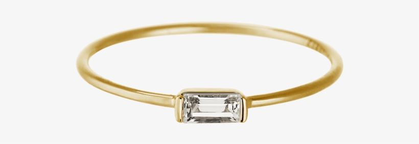 Baguette Ring White Topaz Image - Bangle, transparent png #9140711