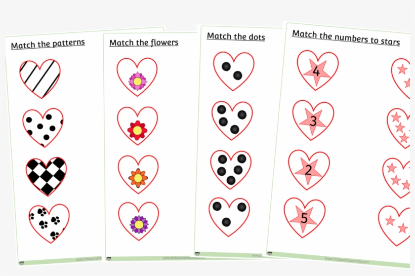 Match The Heart Sheets - Heart, transparent png #9140871