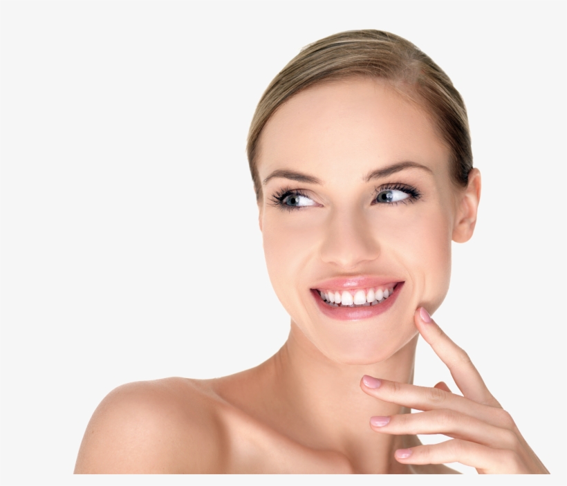Stock Photo Portrait Of Beautiful Woman On White Background - Lines On Smile, transparent png #9141100
