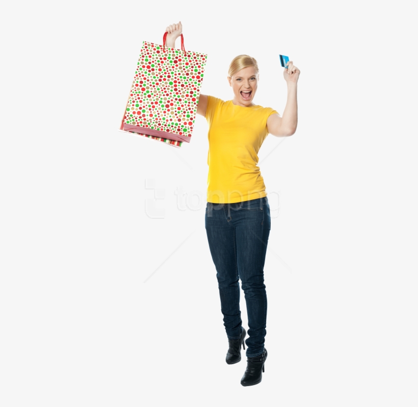 Free Png Download Women Shopping Png Images Background - Excited Girl Shopping, transparent png #9142447