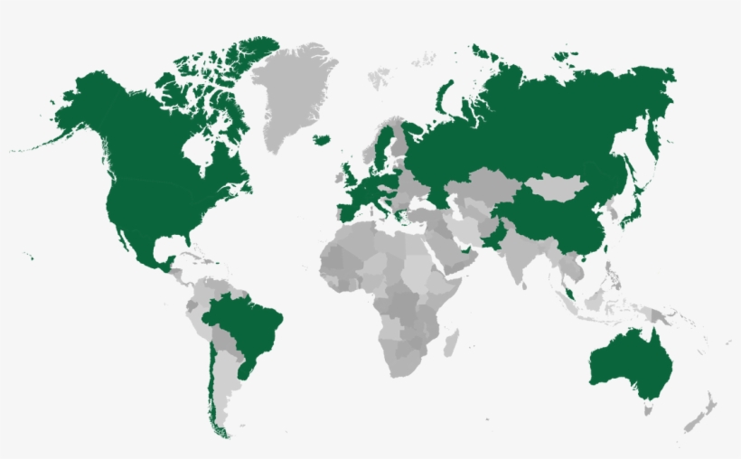 Picture - World Map With China Highlighted, transparent png #9143720