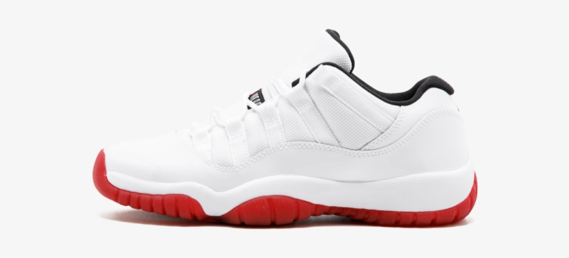 Air Jordan 11 Retro Low White Varsity Red Black - Sneakers, transparent png #9144763