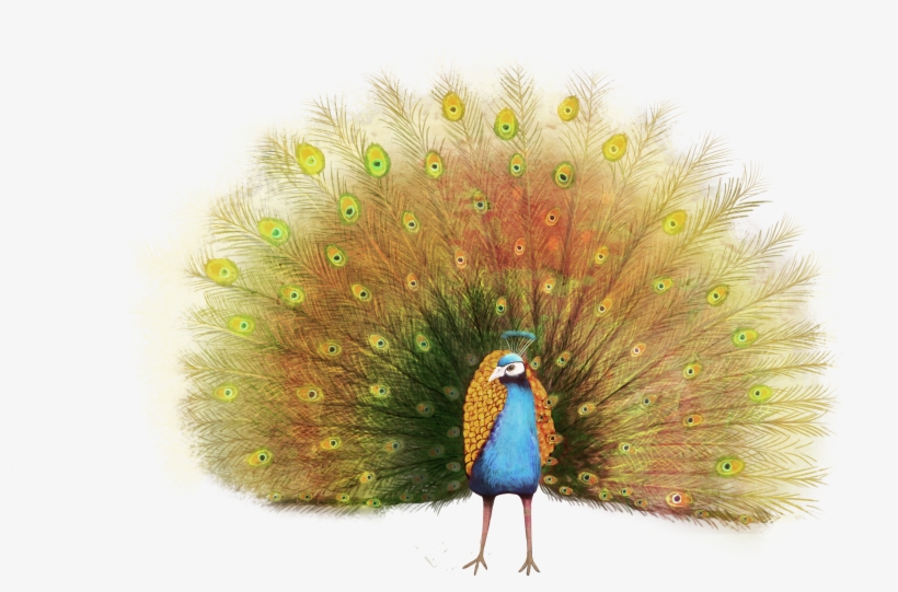 Peafowl Painting Illustration Transprent - Pavo Real En Fondo Transparente, transparent png #9144907