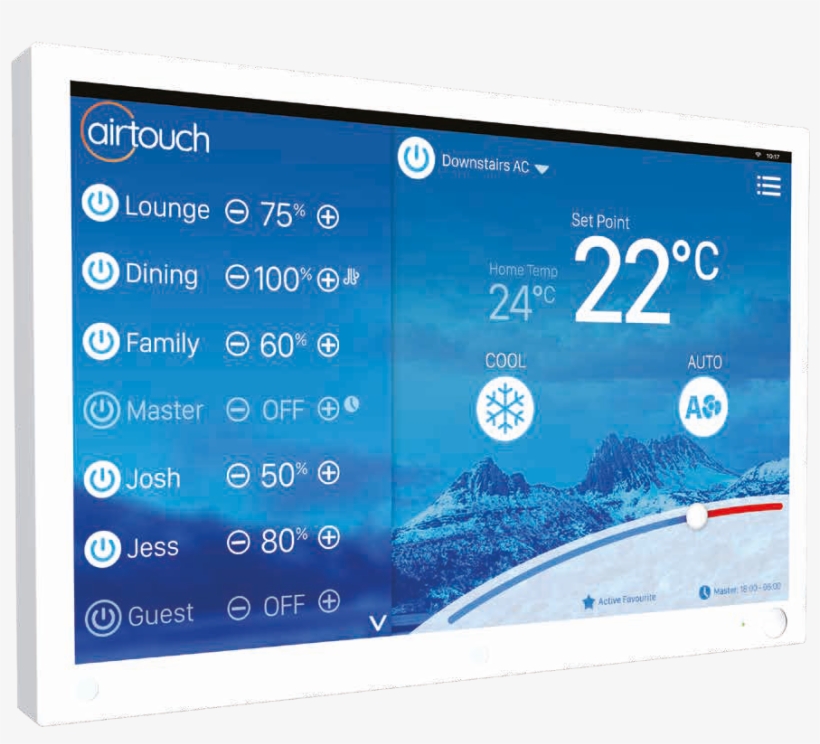 Airtouch 4 The Latest Smart Air Conditioning Controller - Led-backlit Lcd Display, transparent png #9144954