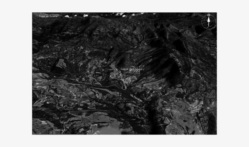 Cueva De Chaves Environs, Oblique Aerial Photograph - Monochrome, transparent png #9146611