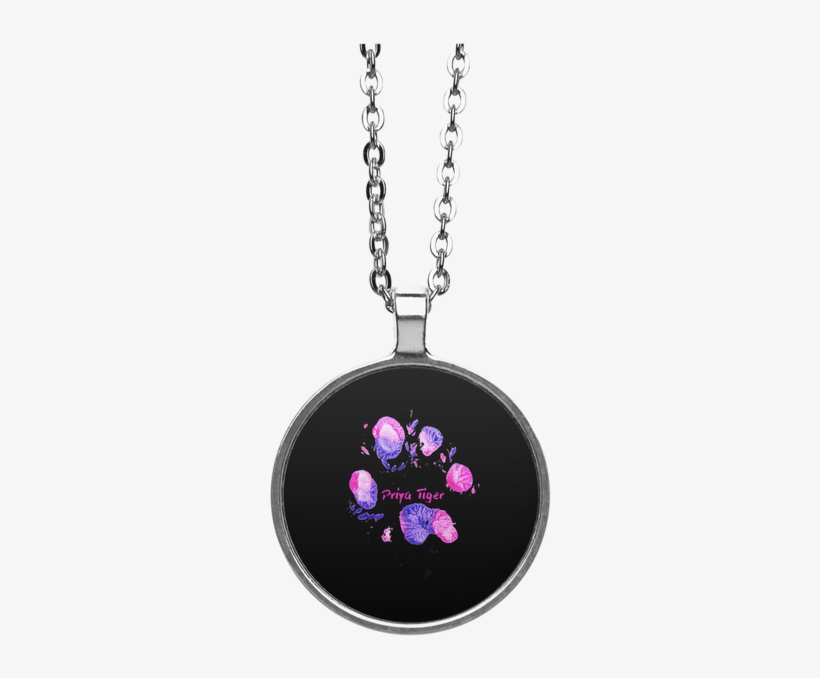 Priya Tiger Paw Print Circle Necklace - Necklace, transparent png #9148582