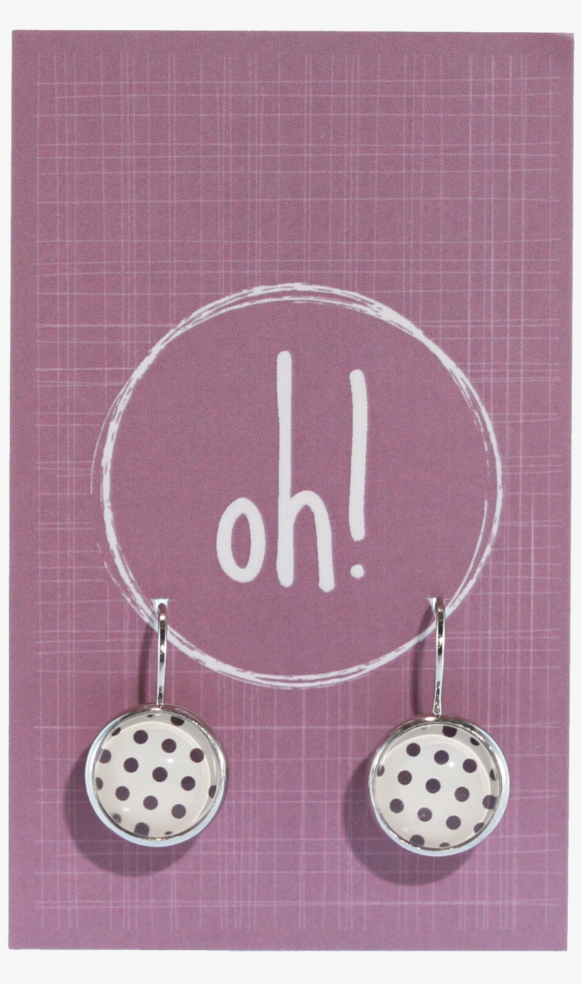 Black On White Polka Dot Earrings - Earring, transparent png #9151556
