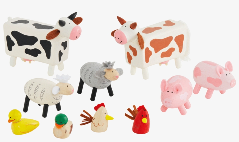 Wooden Farm Animals - Animal Figure, transparent png #9151693