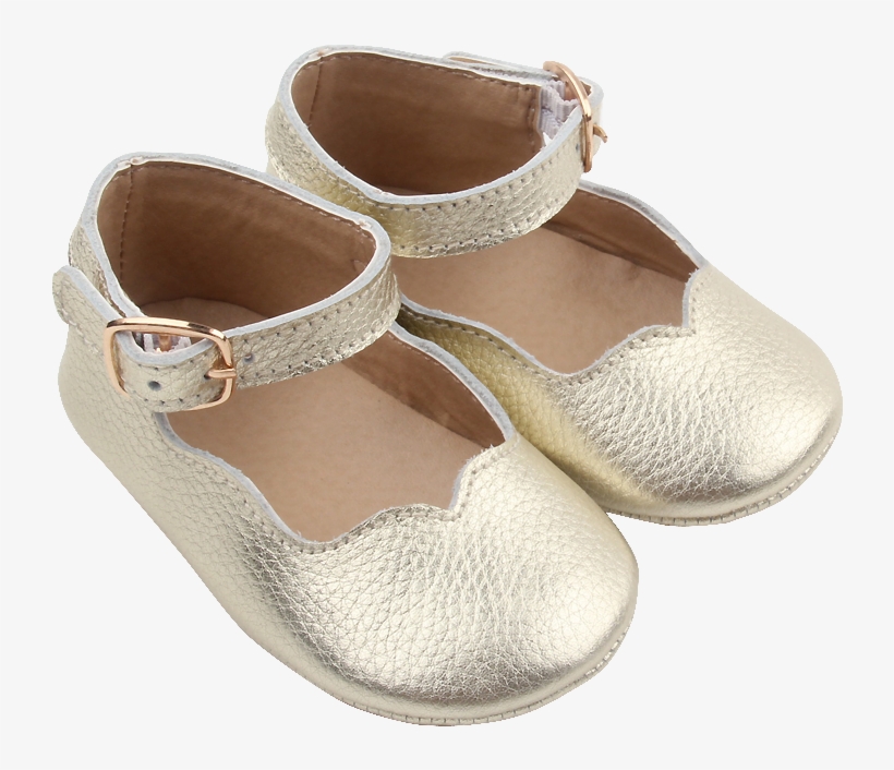 Gold Leather Mary Janes - Ballet Flat, transparent png #9151919