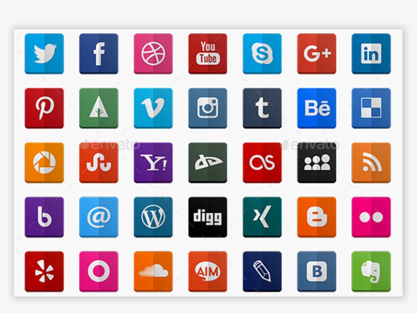 This Bunch Of Icons Shows You The Path To Make Your - Social Icons, transparent png #9152371