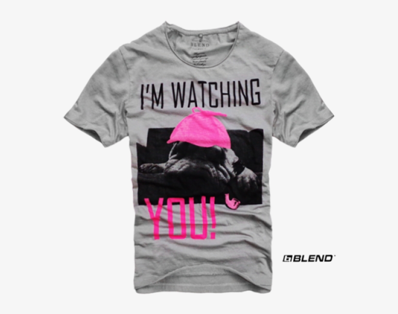 ~blend Dog Smoking Pipe Graphic Printed Tshirt Im Watching - Girl, transparent png #9153018