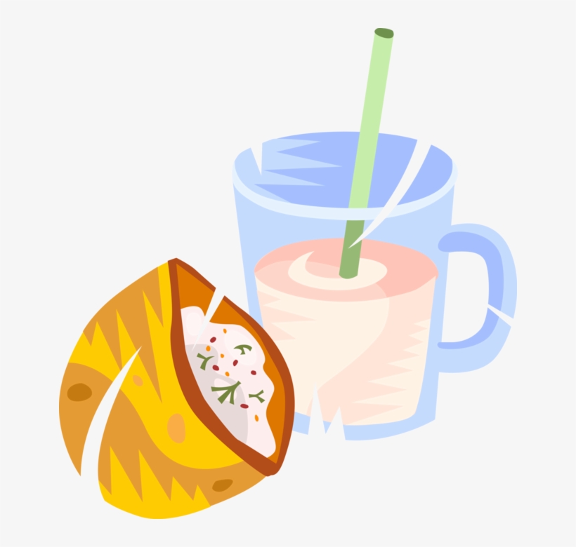 Vector Illustration Of Pocket Sandwich And Glass Of, transparent png #9153984