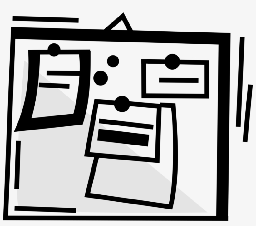 Vector Illustration Of Bulletin Board Messages With, transparent png #9155030