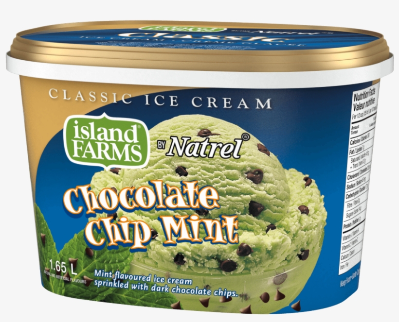 Green Mint Ice Cream With Chocolate Chips - Island Farms, transparent png #9155574
