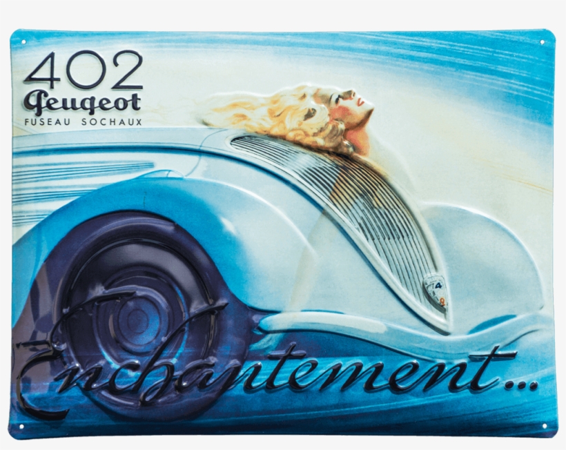 Embossed Peugeot Tin Metal Sign, 40 Cm X 30 Cm - Classic Car, transparent png #9156082