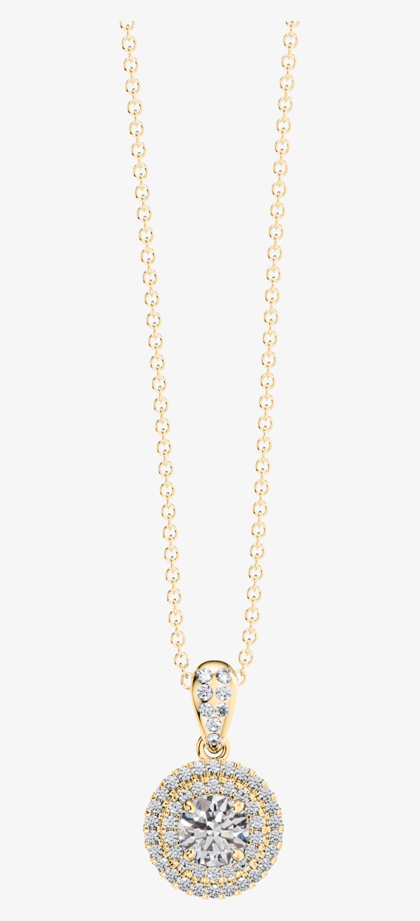 50ct Round Diamond Halo Cluster Pendant & Chain In - Locket, transparent png #9156214