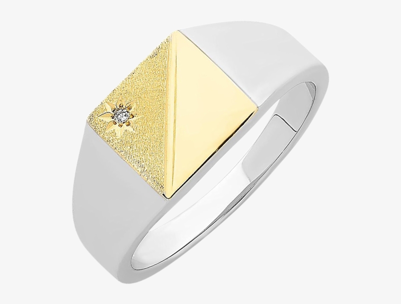 Gold Top & Sterling Silver Diamond Set Ring - Pre-engagement Ring, transparent png #9156730