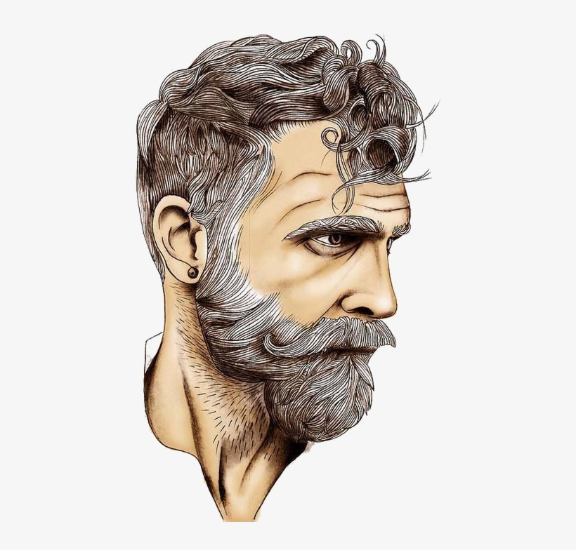 Art Sketch White Bearded Man Transprent Png - Drawing Bearded Man, transparent png #9157145