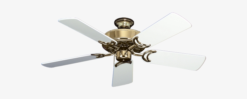 Fascinating Brass Ceiling Fan With Light Brass Ceiling - Antique Brass Ceiling Fan With White Blades, transparent png #9157905