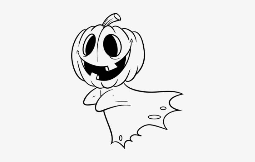 Drawn Ghostly Ghost Face - Ghost Pumpkin Coloring Page, transparent png #9158342