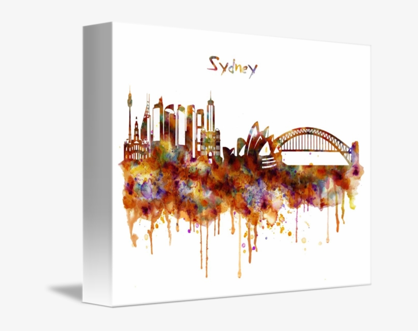 "san Francisco Watercolor Skyline " By Marian Voicu, - Skyline, transparent png #9159127