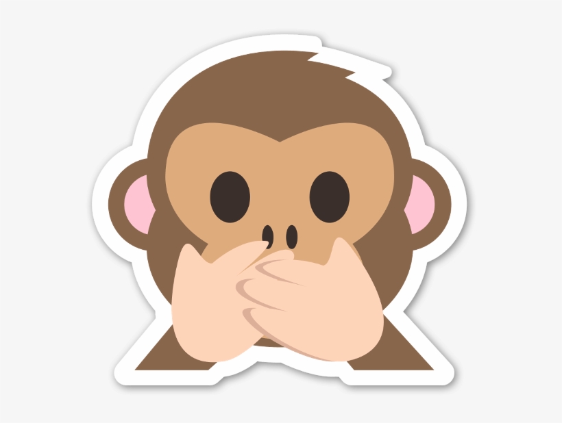 El Mono Que No Dice Maldades Pegatina - Speak No Evil Clipart, transparent png #9159515