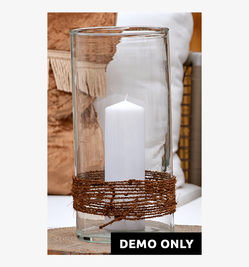 Rope Wrapped Glass Candle Dome - Candle, transparent png #9159697