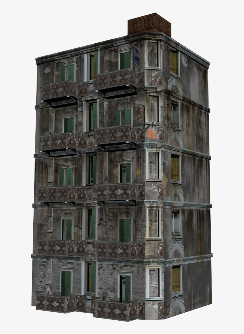 10 Low Poly Old Buildings - Tower Block, transparent png #9159834