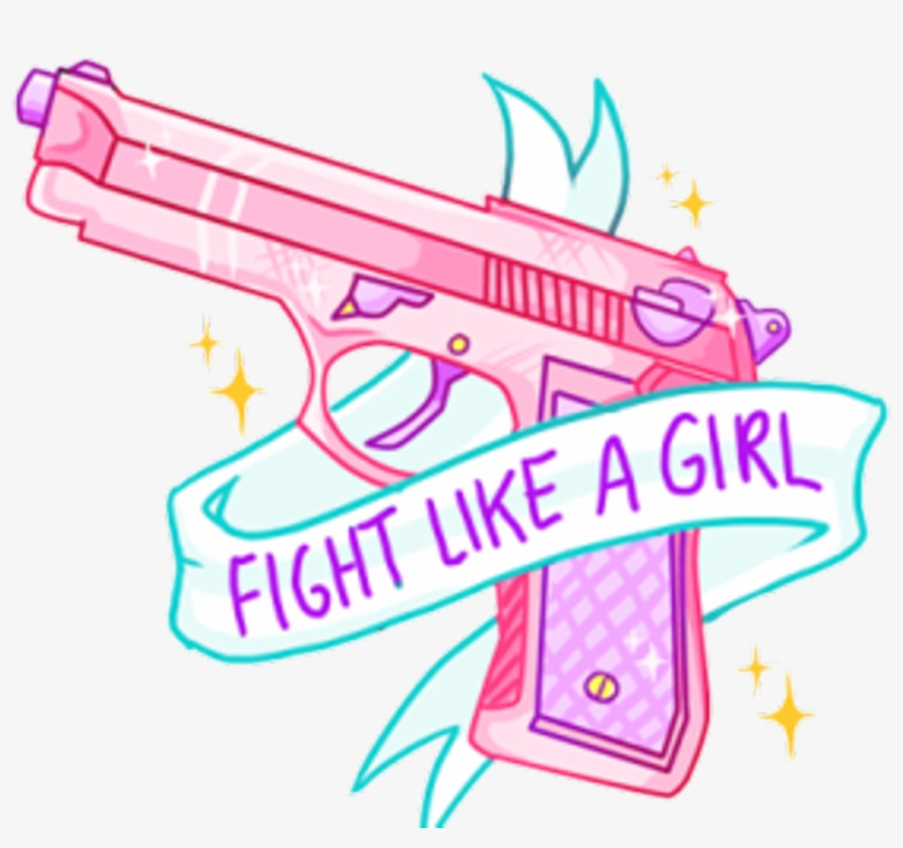 #pistola #tumblr #love #lindo #frase #pistolatumbrl - Fight Like A Girl Png, transparent png #9160345