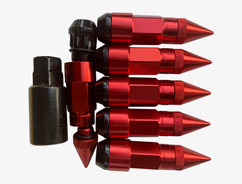 Red Spike Style Lug Nuts - Bullet, transparent png #9161951