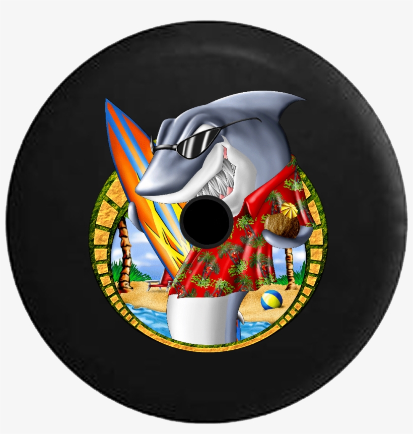 Jeep Wrangler Jl Backup Camera Day Cartoon Shark In - Surfing, transparent png #9162298