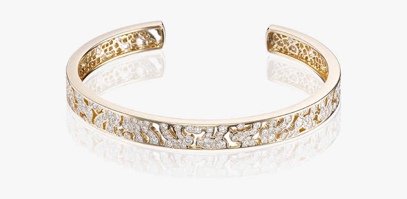 Lace Bangle Bracelet In 18k Rose Gold With Diamonds - Bangle, transparent png #9162807