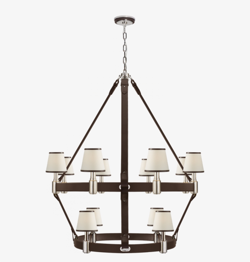 Riley Large Two Tier Chandelier In Nickel And Ch - Chandelier, transparent png #9163911