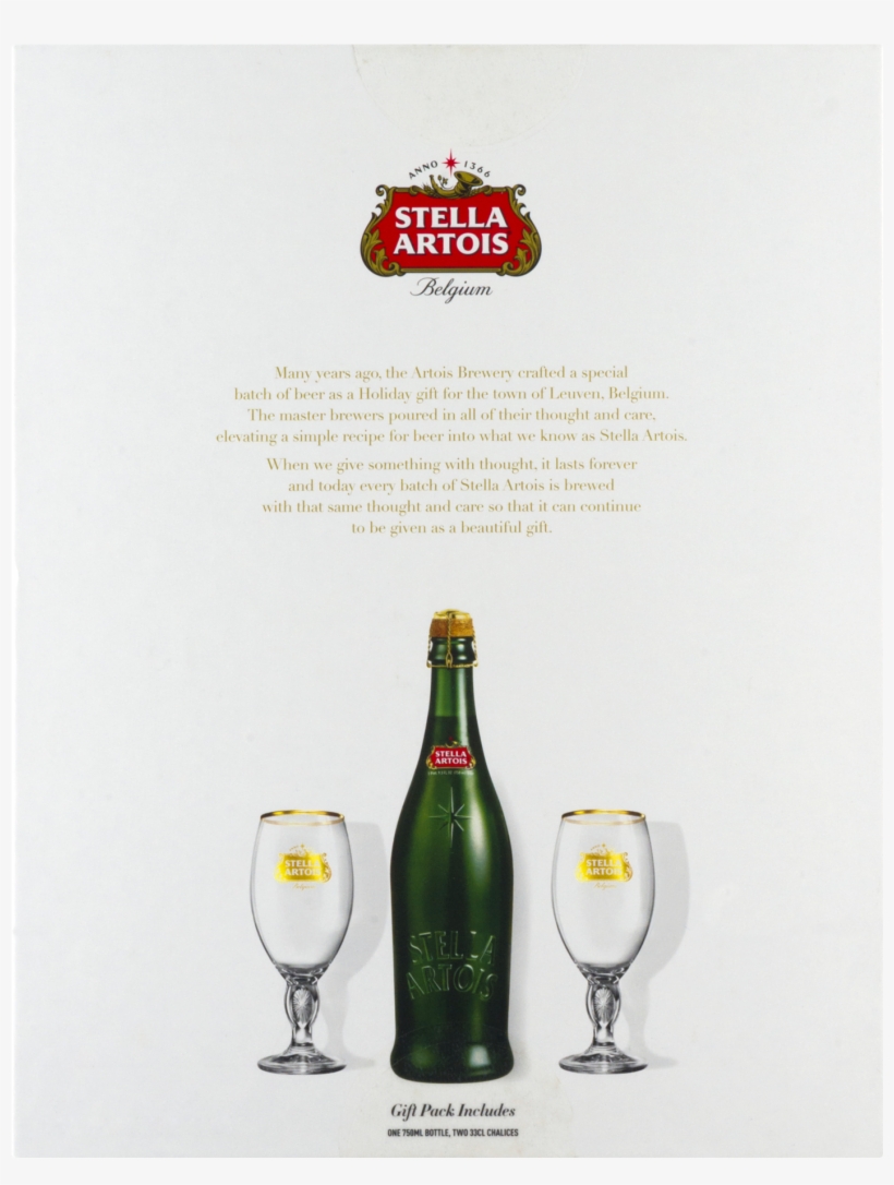 Stella Artois Lager Anno 1366 Gift Pack, 750 Ml Bottle - Stella Artois, transparent png #9164001