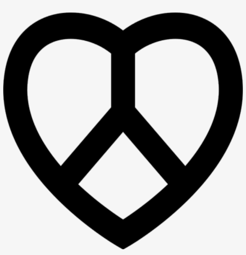 #peace #sign #peacesign #black #heart #ftestickers - Love And Peace Symbol, transparent png #9165213
