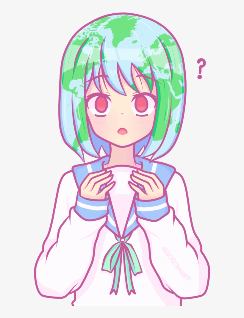 Earth-chan By Crocomint - Illustration, transparent png #9165295