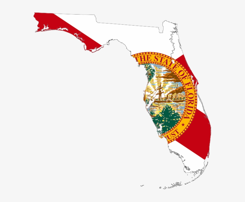 Feature Floridastate - Florida Outline With Flag, transparent png #9165296