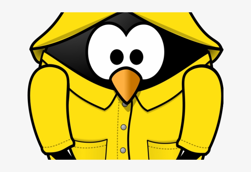 Rain Clipart Penguin - Penguin In Raincoat, transparent png #9165513