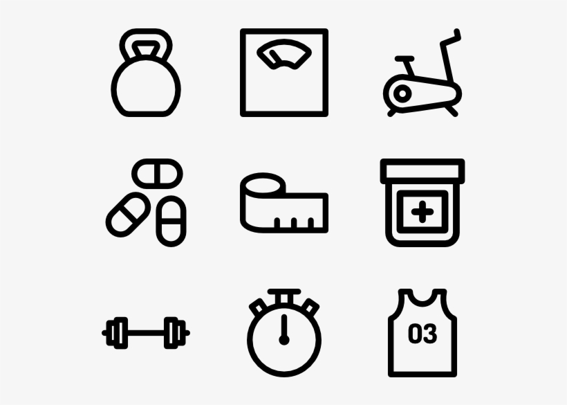 Fitness And Equipment Linear - Fitness Equipment Icon Png, transparent png #9166249