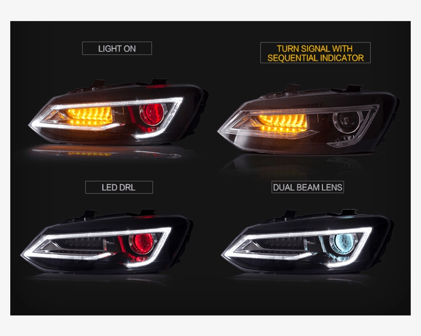 Vw Polo Custom Headlights - Executive Car, transparent png #9166797