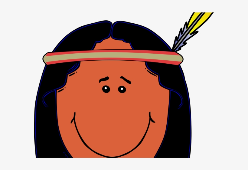 Native American Clipart Face - Drawing Of A Native American Cartoon, transparent png #9167527