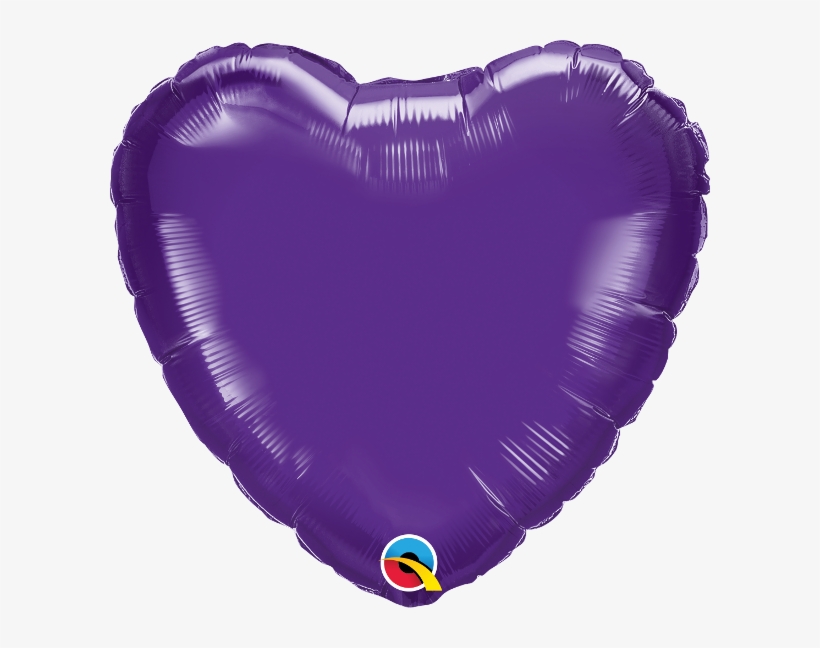 Dark Purple Heart Shaped 18'' Foil Decorator Balloon - Balloon, transparent png #9170305