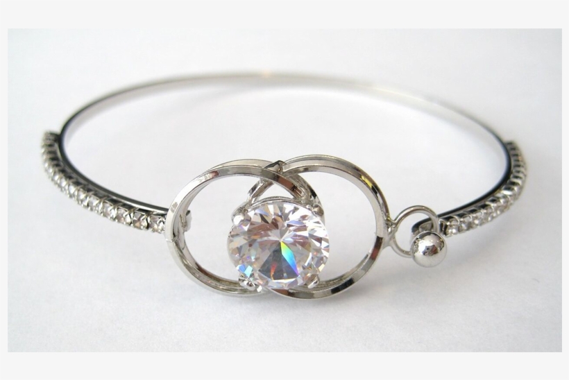 B Ajbg685scl 79200 Single Row Crystal Bangle With Double - Bracelet, transparent png #9170310