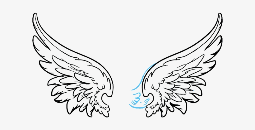 How To Draw Angel In A Few - Wings Drawing, transparent png #9170535