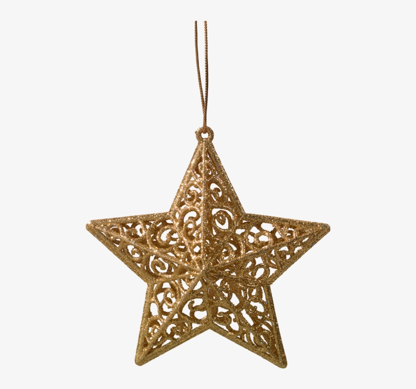 3-d Star With Glitter, Gold - Illustration, transparent png #9171387