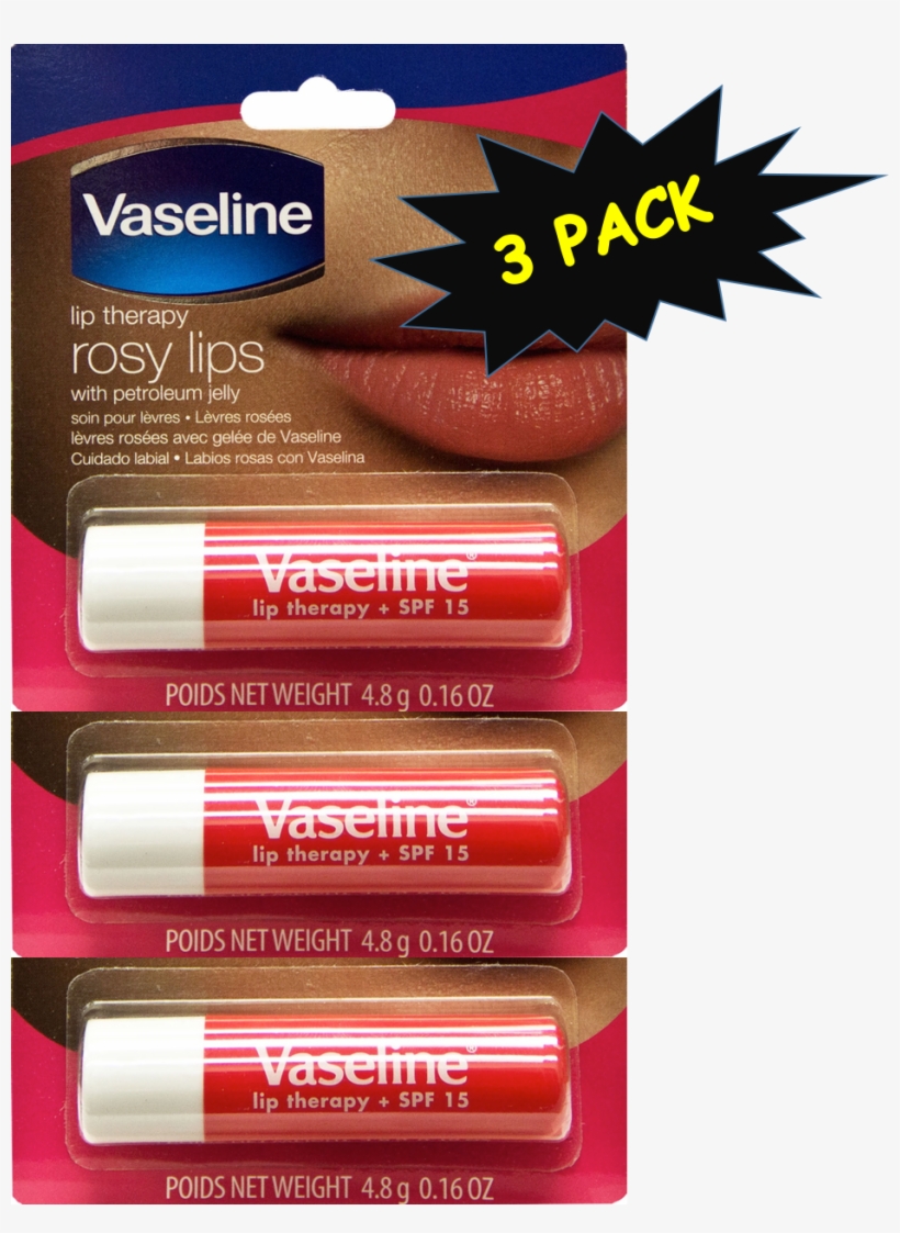 Vaseline Rosy Lips Therapy With Petroleum Jelly - Vaseline, transparent png #9171528